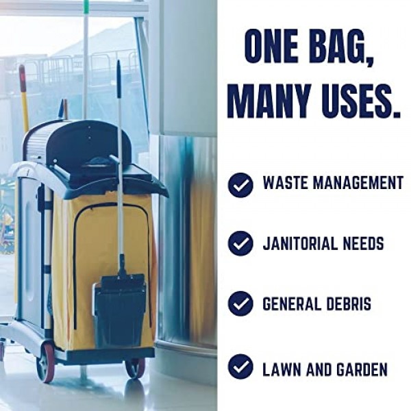 Plasticplace 20-30갤런 쓰레기 봉투 │ 2.0밀리 │ 검정색 고강도 쓰레기통 라이너 │ 30