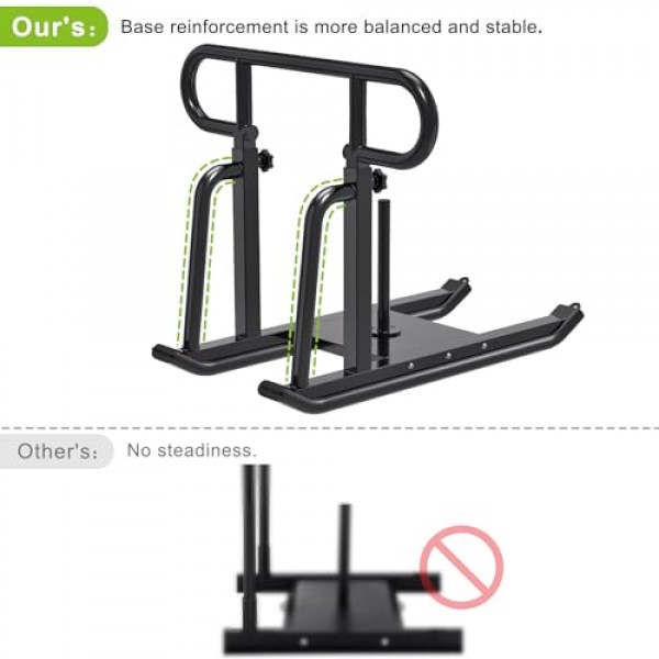 푸시풀 핸들이 있는 Kipika 웨이트 썰매 피트니스 썰매 - 높이 조절 가능 - 근육 강화 및 폭발력을 위한 고강도 웨이트 트레이닝 장비 - 1&2 웨이트 플레이트에 적합 - 블