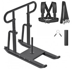 푸시풀 핸들이 있는 Kipika 웨이트 썰매 피트니스 썰매 - 높이 조절 가능 - 근육 강화 및 폭발력을 위한 고강도 웨이트 트레이닝 장비 - 1&2 웨이트 플레이트에 적합 - 블