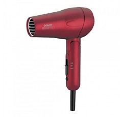 Conair miniPRO 전기석 세라믹 여행용 헤어드라이어(접이식 손잡이 포함), 레드