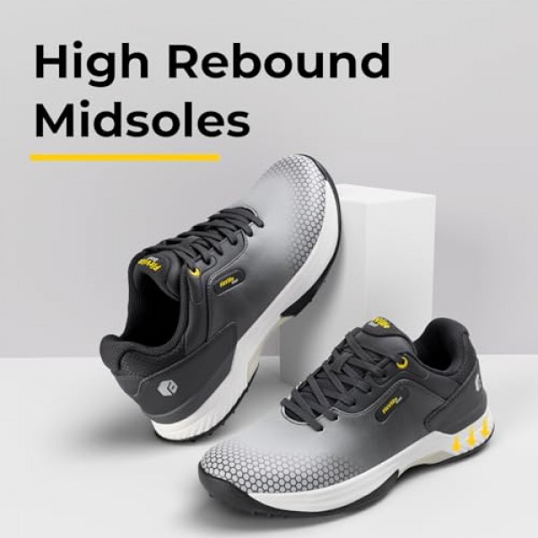 FitVille 와이드 & 엑스트라 와이드 남성 골프 신발 남성용 전문 야외 방수 스파이크 골프 신발