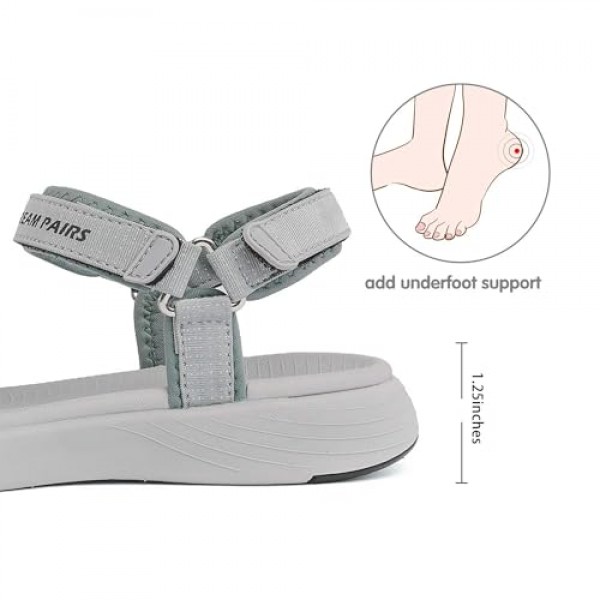 DREAM PAIRS 여성용 스포츠 운동 샌들 야외 하이킹 샌들