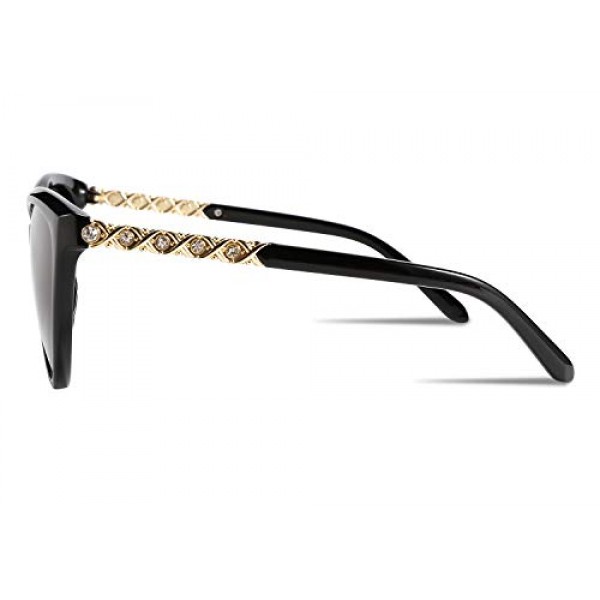 Feisedy 편광 선글라스 레이디 클래식 디자인 고양이 눈 라인 석 프레임 고양이 눈 선글라스 여성 b2507