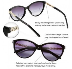 Feisedy 편광 선글라스 레이디 클래식 디자인 고양이 눈 라인 석 프레임 고양이 눈 선글라스 여성 b2507