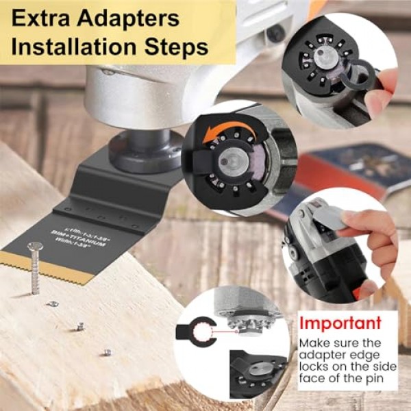 18 PCS 티타늄 진동 톱 블레이드, 티타늄 진동 도구 블레이드, 단단한 재료 절단용 티타늄 멀티 도구 블레이드 키트, 금속 손톱 목재 및 플라스틱, Dewalt Rockwell Milwaukee Mak