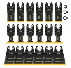 18 PCS 티타늄 진동 톱 블레이드, 티타늄 진동 도구 블레이드, 단단한 재료 절단용 티타늄 멀티 도구 블레이드 키트, 금속 손톱 목재 및 플라스틱, Dewalt Rockwell Milwaukee Mak