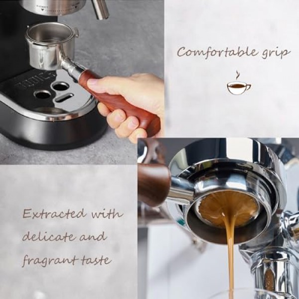 MIAO JIN 51mm Bottomless Portafilter 2 귀 커피 Naked Espresso Portafilter DeLonghi Dedica 311GR-310GR/ECO310 1 컵 필터 바구니와 호환 가능