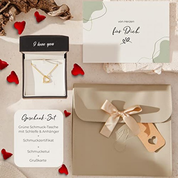 * 하트 골드 하트 옐로우 골드가 있는 고품질 골드 도금 스털링 실버 하트 체인 하트 체인. * 무료 고급 케이스 포함 ENGRAVED HEART PENDANT HEART PENDANT GOLD HEART FF02 5 Vggg ZIFA