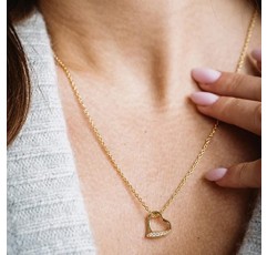 * 하트 골드 하트 옐로우 골드가 있는 고품질 골드 도금 스털링 실버 하트 체인 하트 체인. * 무료 고급 케이스 포함 ENGRAVED HEART PENDANT HEART PENDANT GOLD HEART FF02 5 Vggg ZIFA