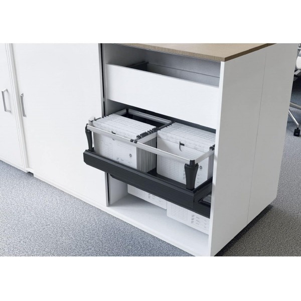 HETTICH 9039927 Systema Top 2000 행잉 프레임(서랍 프레임), 504 x 350 x 244mm, 스틸/플라스틱 알루미늄 효과, 실버