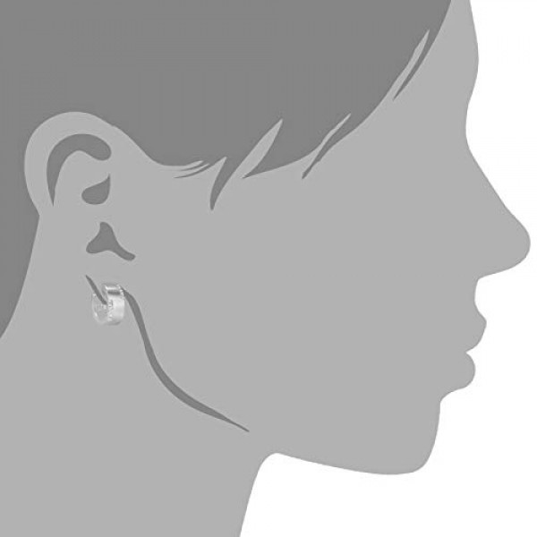 SilberDream SDO4267W SDO4267W 여성용 크리올 귀걸이 925 실버 후프 귀걸이 라인 지르코니아 화이트, 스털링 실버, 큐빅 지르코니아