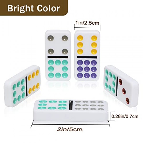 8개의 나무 쟁반/랙이 포함된 멕시코 기차 도미노 세트, 8개의 도미노 타일 홀더가 포함된 더블 12개 도미노 여행 세트, 가족 어린이를 위한 휴대용 케이스가 포함된 91
