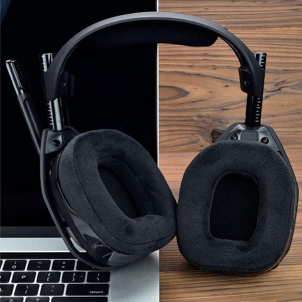 Yaowanguan A50 Gen 4 Mod Kit - Astro Gaming A50 Gen 4 무선 헤드셋, 마이크 폼, 이어 패드/컵/패드, A50 Gen 4 액세서리, 두께 추가(블랙 벨벳) 벨벳 모드 키트용 교체용 이어 패드 헤드