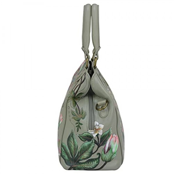 Anuschka의 여성용 천연 가죽 숄더백 - 다양한 수납공간 - 핸드 페인팅 - Floral Passion, Floral Passion