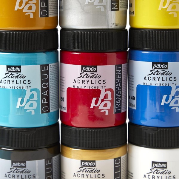 Pébéo - Acrylic Fine Studio Acrylics - 예술가용 아크릴 페인트 - 전문가 및 초보자용 색상 - 빛나는 착색 색상 - 마젠타 원색 - 500ml 마젠타 프라이머