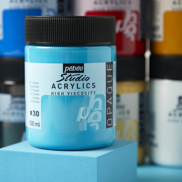 Pébéo - Acrylic Fine Studio Acrylics - 예술가용 아크릴 페인트 - 전문가 및 초보자용 색상 - 빛나는 착색 색상 - 마젠타 원색 - 500ml 마젠타 프라이머