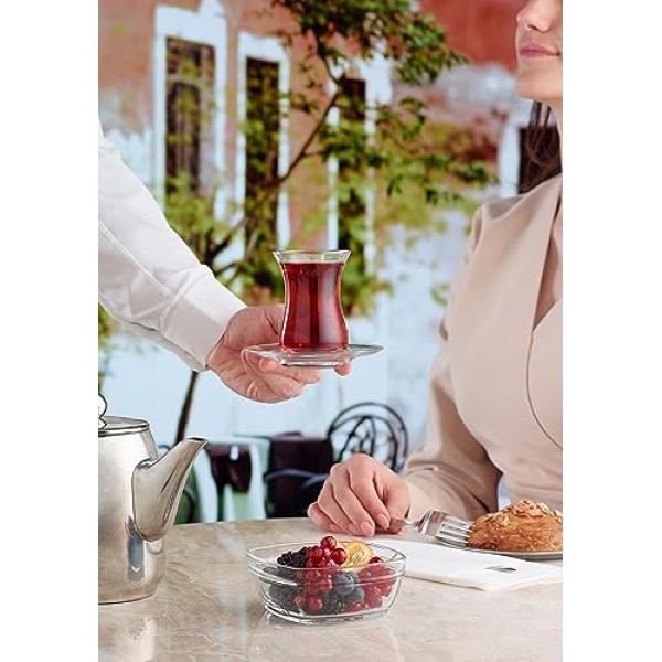 Aida 대형 터키 차 안경 세트 - 6팩