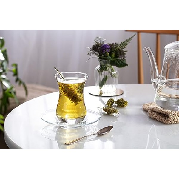 Aida 대형 터키 차 안경 세트 - 6팩