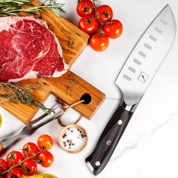 imarku 산토쿠 나이프 셰프 나이프 5인치 울트라 샤프 아시안 나이프 일본 셰프 나이프 - 일본 SUS440A 스테인레스 스틸 - 인체공학적 Pakkawood 손잡이, 가정용 주방을 위한 