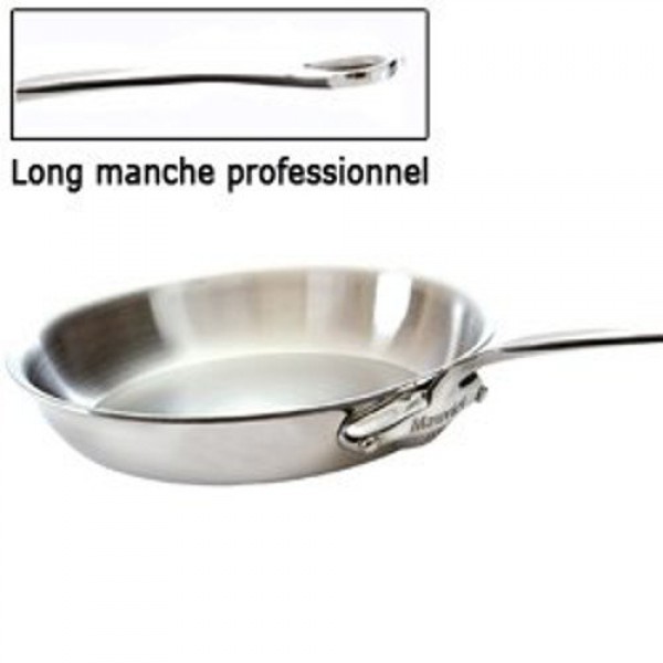 Mauviel M'Cook 5겹 광택 스테인리스 스틸 프라이팬, 주조 스테인리스 스틸 손잡이, 11인치, 프랑스산