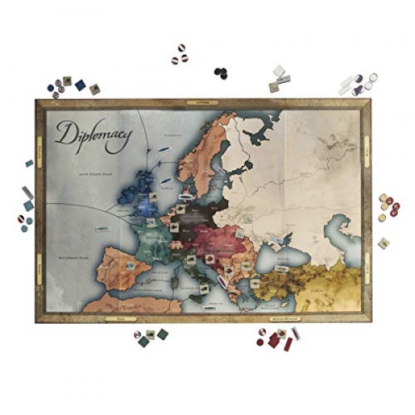 Hasbro Gaming Avalon Hill 외교 협동 보드 게임, 유럽 정치 테마 전략 게임, 12세 이상, 2-7명 플레이어
