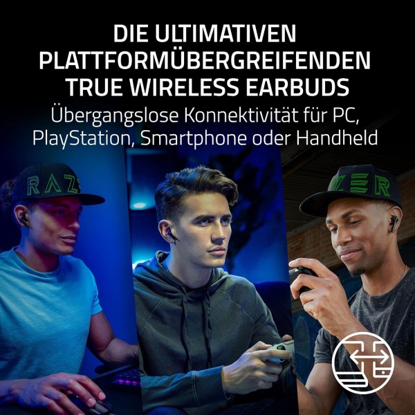 Razer Hammerhead Pro HyperSpeed ​​- Razer Chroma RGB(HyperSpeed ​​무선, 능동형 소음 제거, Chroma RGB 및 Bluetooth 5.3)가 포함된 진정한 무선 게임 이어버드 블랙