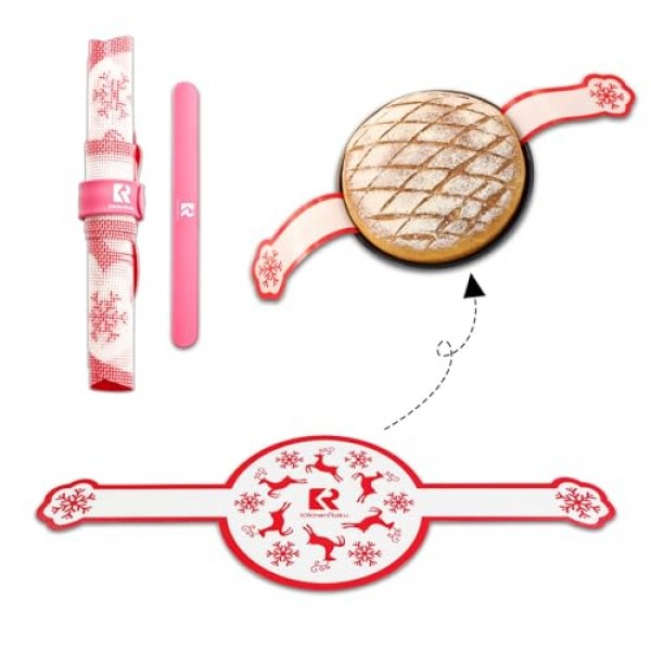 KitchenRaku 네덜란드 오븐 빵용 실리콘 베이킹 매트 베이킹 시트용 붙지 않는 실리콘 매트 - 반죽을 더 쉽게 옮길 수 있는 긴 손잡이 - 실리콘 슬랩 손목 밴드 - 8.1