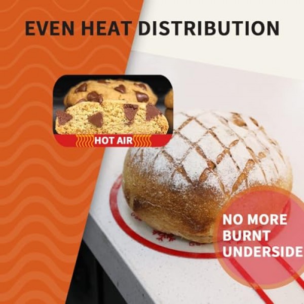 KitchenRaku 네덜란드 오븐 빵용 실리콘 베이킹 매트 베이킹 시트용 붙지 않는 실리콘 매트 - 반죽을 더 쉽게 옮길 수 있는 긴 손잡이 - 실리콘 슬랩 손목 밴드 - 8.1