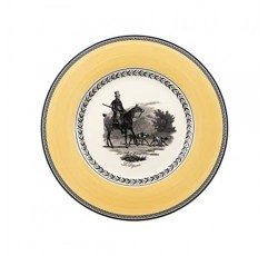 Villeroy & Boch Audun Chasse 디너 접시, 10.5인치, 흰색/회색/노란색