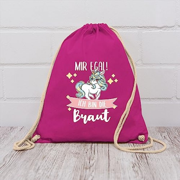 Shirtracer - Hen party women - 상관없어, 내가 신부야 - 유니콘 화이트 - 면으로 만든 운동가방과 패브릭 가방