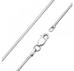 Vinani Italy 2AMG-S00 펜던트 얽힌 우아한 곡선 브러시드 스네이크 체인 925 스털링 실버