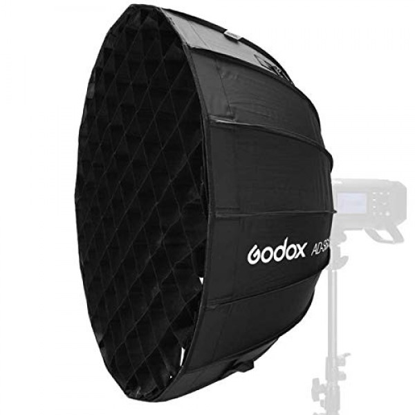 Godox AD-S65W 휴대용 우산 소프트박스 25.6인치/65cm Godox 마운트 AD400Pro AD300Pro 플래시 모노라이트 및 ML60 ML60Bi ML30 ML30Bi LED 비디오 조명(흰색 내부)과 호환 가능
