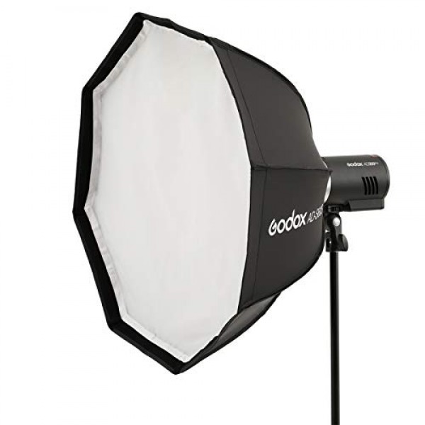 Godox AD-S65W 휴대용 우산 소프트박스 25.6인치/65cm Godox 마운트 AD400Pro AD300Pro 플래시 모노라이트 및 ML60 ML60Bi ML30 ML30Bi LED 비디오 조명(흰색 내부)과 호환 가능