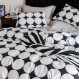 SUSYBAO 화이트 도트 무늬 이불 커버 킹 100% 면 원형 기하학 이불 커버 3개 세트 지퍼 타이가 있는 중립 흑백 이불 커버 1개 베개 커버 럭셔리 소프트 도트 무늬 침구