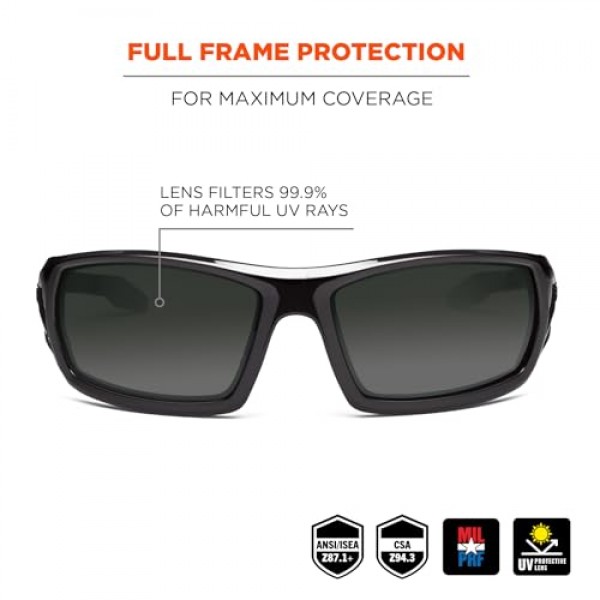 Ergodyne ODIN Skullerz Odin 안전 선글라스, 스모크 렌즈, 블랙