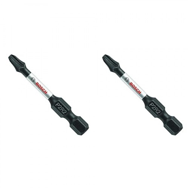 BOSCH ITP2R2201 1피스 2인치 Phillips/Square #2 임팩트 터프 스크루드라이빙 전동 비트(2개 팩)