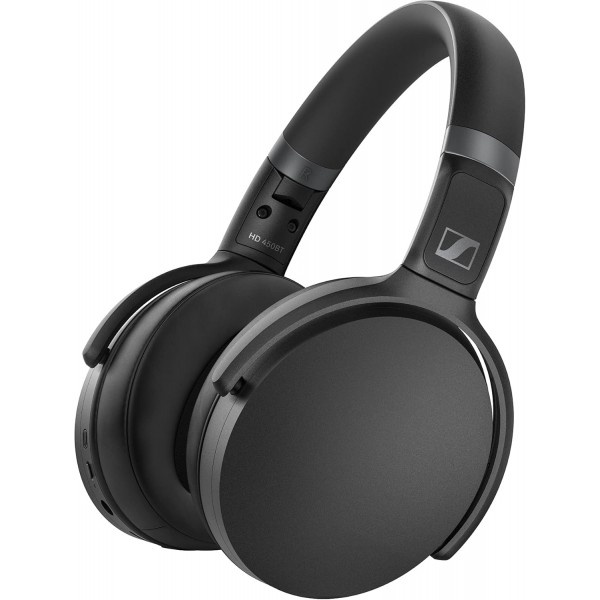 Sennheiser HD 450BT 무선 헤드폰, 액티브 노이즈 캔슬링, 블랙 & TP-Link Nano USB Bluetooth 5.0 어댑터(다중 장치용)