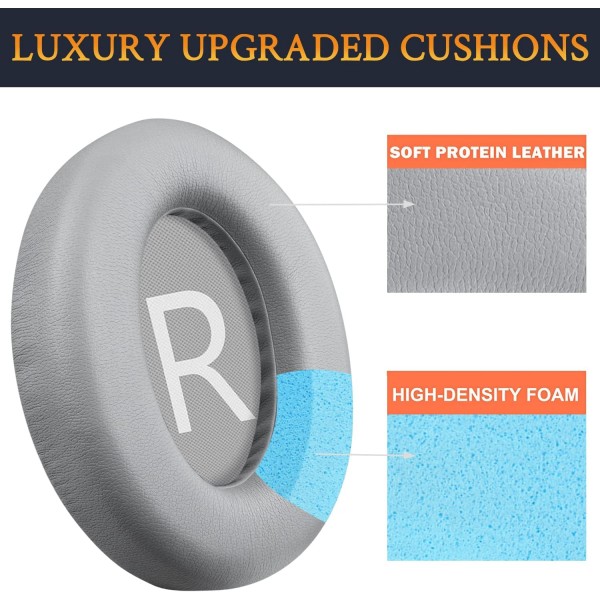 Bose 700(NC700 NC 700) 소음 제거 헤드폰용 SOULWIT 교체용 이어 패드 헤드폰, 부드러운 가죽과 소음 감소 폼으로 된 이어 패드 패드, 고품질 액세서리 실버