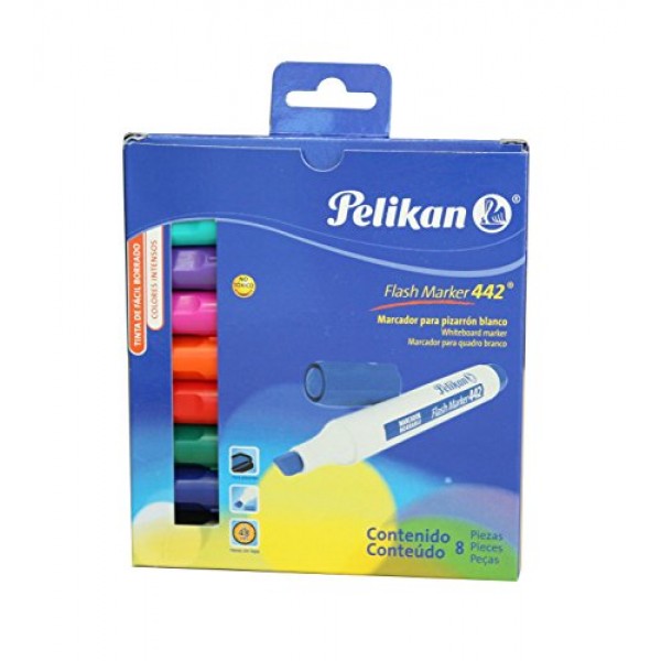 Pelikan 플래시 마커 442 화이트보드 마커, 팩당 8개, 다양한 색상(30280800)