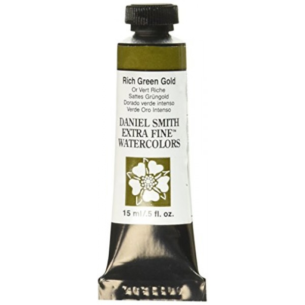 DANIEL SMITH 엑스트라 파인 수채화 15ml 페인트 튜브, 리치 그린 골드, 0.5 Fl Oz (1 팩)