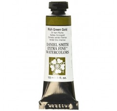 DANIEL SMITH 엑스트라 파인 수채화 15ml 페인트 튜브, 리치 그린 골드, 0.5 Fl Oz (1 팩)