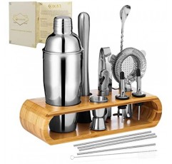 Mixology 칵테일 셰이커 세트| 바텐더 키트 | 스테인레스 스틸 25 OZ 대형 알코올 믹서 셰이커 세트 홈 바 세트 및 바 도구 바 카트 액세서리 알코올 음료 바 세트