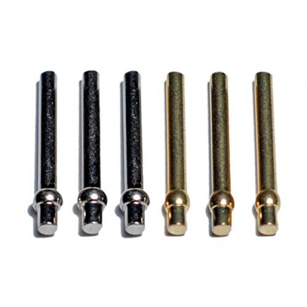 WE Games 표준 금속 크리비지 페그 및 벨벳 파우치 - 6개 세트(황동 3개, 은 3개)