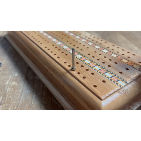 WE Games 표준 금속 크리비지 페그 및 벨벳 파우치 - 6개 세트(황동 3개, 은 3개)