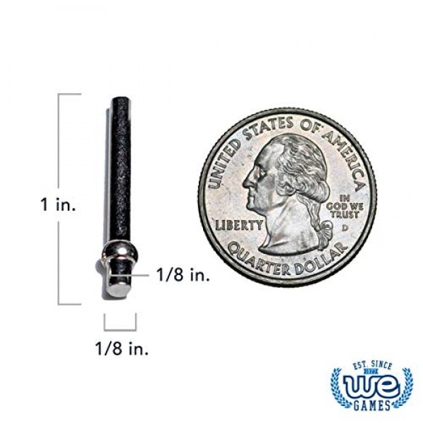 WE Games 표준 금속 크리비지 페그 및 벨벳 파우치 - 6개 세트(황동 3개, 은 3개)