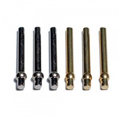 WE Games 표준 금속 크리비지 페그 및 벨벳 파우치 - 6개 세트(황동 3개, 은 3개)