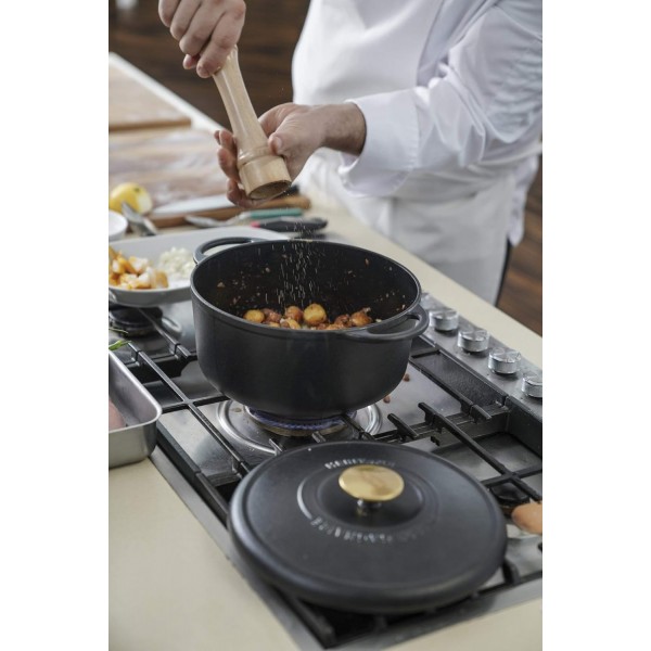 Tefal Pierre Gainire Heritage 캐서롤, 주철, 원형, 19cm/2.2L, 인덕션, E2230204, 블랙 19cm/2.2L 원형