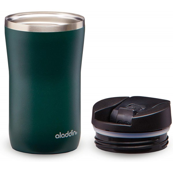 Aladdin Barista Café Thermavac 누수 방지 스테인레스 스틸 보온병 0.25L 바질 그린 - 누수 방지 머그 - 보온용 커피 머그 - 2.5시간 동안 뜨겁게 유지 - BPA 없음 - 식기세척기 사