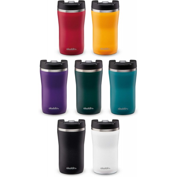 Aladdin Barista Café Thermavac 누수 방지 스테인레스 스틸 보온병 0.25L 바질 그린 - 누수 방지 머그 - 보온용 커피 머그 - 2.5시간 동안 뜨겁게 유지 - BPA 없음 - 식기세척기 사