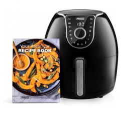 5.2리터의 Princess XXL 핫 에어 프라이어 - 에너지 소비량 62.2% 감소 - 디지털 디스플레이 및 수동 제어 - 8가지 프로그램 - Aerofryer 182055